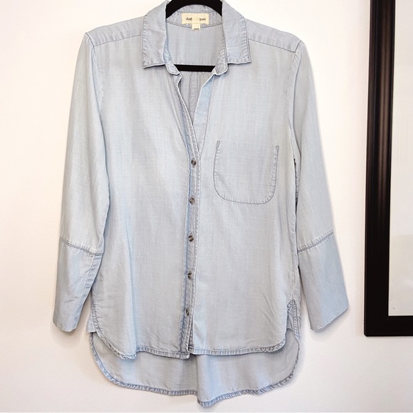 cloth & stone Tops - Cloth & Stone 100% Tencel Lyocell Chambray Button Front Top Size Small